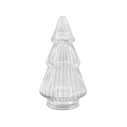 Beeld kerstboom glas transparant 20 cm