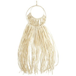 Wanddecoratie Raffia Button duo cirkel 80 cm