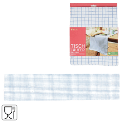 (R) Tchibo tafelloper blauw/wit 180 x 40 cm VE46