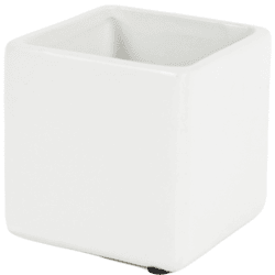 D&M Depot bloempot vierkant Basic mat wit 19 cm