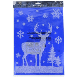 Raamstickers rendier blauw 40 cm