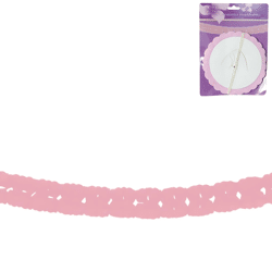 Girlande rund Papier rosa 3 m