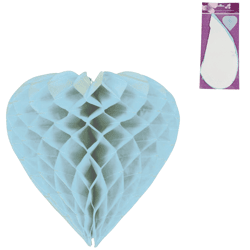 Feestversiering Honeycomb hart blauw 30 cm