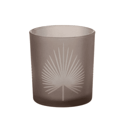 J-line theelichthouder palmblad rookglas 8 cm