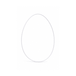 Decoratie ring Egg metaal wit 17 x 25 cm