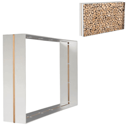 PTMD Boris Wood Storage, Metal and Clay, 160 cm