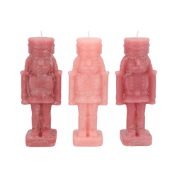 Kaars Frosty Nutcracker sweets pink 4 x 12 cm 3 assorti