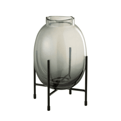 J-Line Vase auf Ständer Rauchglas 28,5 cm