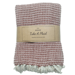 Take a Plaid 15 gerecycled katoen roest 130 x 180 cm