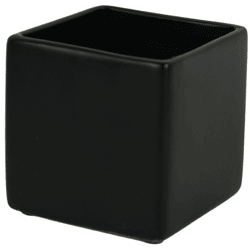 D&M Depot bloempot vierkant Basic mat zwart 19 cm