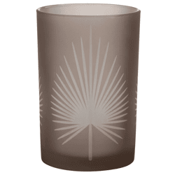 J-line windlicht palmblad rookglas 17,5 cm