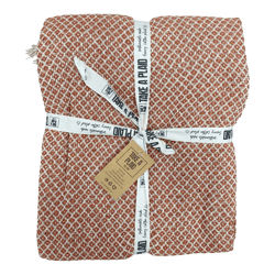 Take a Plaid 26 gerecycled katoen roestbruin 125 x 150 cm