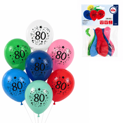 Ballonnen 80 jaar 30 cm 7 stuks