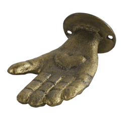 Countryfield muurhaak Helping Hand goudkleurig 10 cm