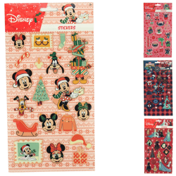 Licentie stickers puffy Kerst 30 x 15,5 cm 4 assorti