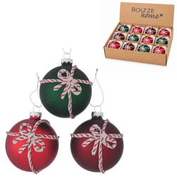 Boltze kerstbal glas Wrappy 10 cm 3 assorti