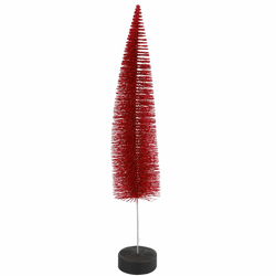 Countryfield kerstboom op voet Glitter rood 40 cm