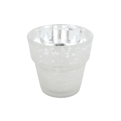 Theelichthouder Basic mat glas zilverkleurig 7 cm
