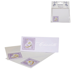 Cards baby crib lilac 10 cm 6 pcs.