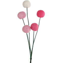 Dekorative Zwiebeln auf Stiel Filz rosa 33 cm Satz von 5