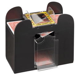 Relaxdays batteriebetriebene Kartenmischmaschine schwarz 6 Decks