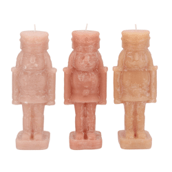 Kaars Frosty Nutcracker warm sand 6 x 16 cm 3 assorti