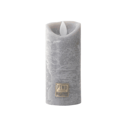 PTMD Battery-Operated LED Pillar Candle, XS, Gray, 5.5 x 12.5 cm