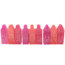 Kaars Adam House fuchsia mix 7 x 20 cm 9 assorti