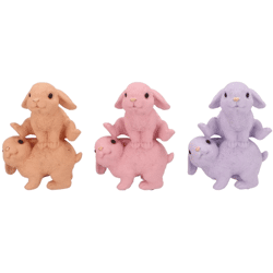 Beeld Rabbit Jump pastel 20 cm 3 assorti
