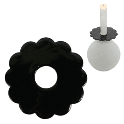 Stjernsund kaarsenring Loua bloem zwart glans 9,3 cm