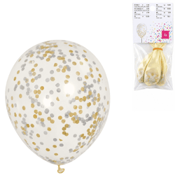 Ballonnen confetti 25 cm 4 stuks