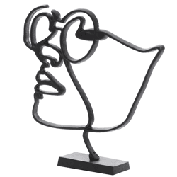 Light & Living beeld Face zwart 45 cm
