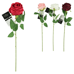 Kunstbloem roos 50 cm 4 assorti