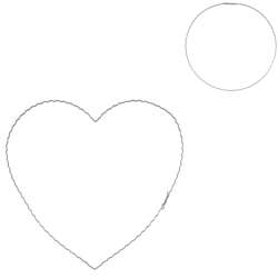 Stern Fabrik decoratie hart/ring zilverkleurig 20 cm 2 assorti