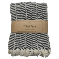 Take a Plaid 32 gerecycled katoen zwart 130 x 180 cm