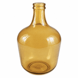 Vaas gistfles gerecycled glas amber 42 cm