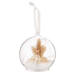 J-Line kerstbal LED Engel op batterij glas 12 cm