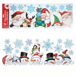 Raamstickers kerstman/sneeuwpop 59,5 cm