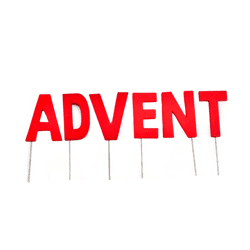 Decoratie Kerst letterstekers ADVENT rood 5 cm
