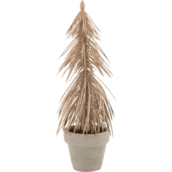 Dennenboom in pot glitter champagnekleurig 22 cm
