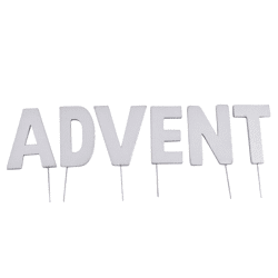 Decoratie Kerst letterstekers ADVENT zilverkleurig 8 cm