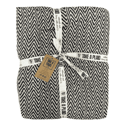 Take a Plaid 24 gerecycled katoen zwart 125 x 150 cm