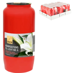 (R) Dekor grafkaars rood 14 cm