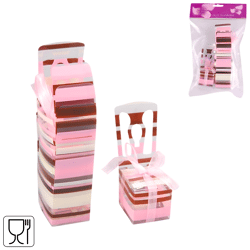 Geschenkverpakking Chair roze/bruin set van 6