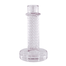 Housevitamin kandelaar Twist glas roze 15 cm