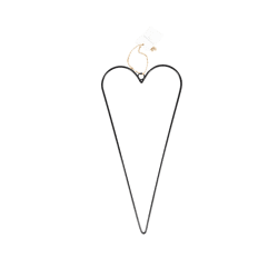 Stern Fabrik decoratie hart metaal zwart 30 cm