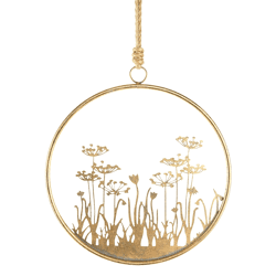 Pendant ring Flowers metal gold color 41 cm