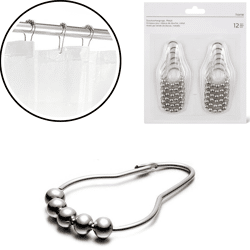 Douchegordijn ringen metaal 7,2 cm 12 stuks