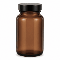 Glazen fles met dop bruin 200 ml