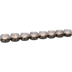 J-Line theelichthouder Craquele 8 bollen zwart 71 cm